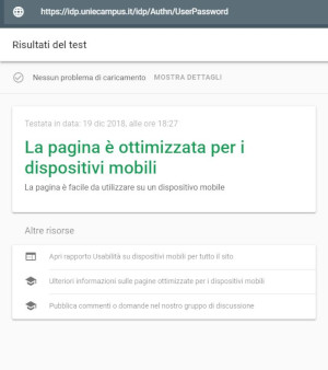 validazione Google-mobile pagina Login