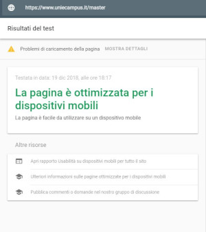 validazione Google-mobile pagina Master