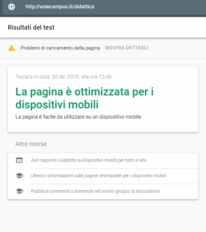 validazione Google-mobile pagina Didattica