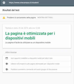 validazione Google-mobile pagina Master