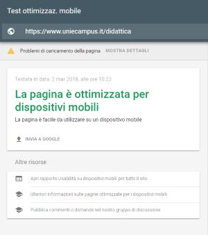 validazione Google-mobile pagina Didattica