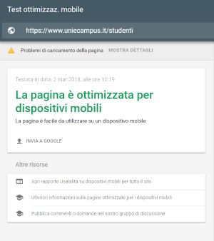 validazione Google-mobile pagina Studenti