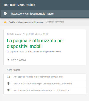 validazione Google-mobile pagina Master