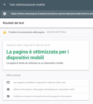 validazione Google-mobile pagina Numeri Utili