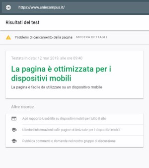 validazione Google-mobile Home Page