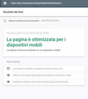 validazione Google-mobile pagina Login